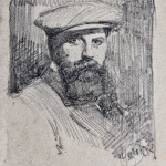 ritratto di uomo 1915-25 (matita su carta 8,3X6,2)