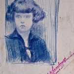 volto di donna 1925 (matita su carta 10,5X7)